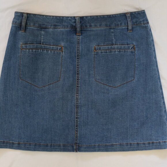 Rachel Roy Button-Front Denim Skirt Size 12 - Picture 2 of 3